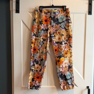 Maeve Floral Ankle Pants - Multicolor